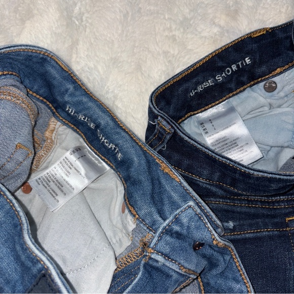 American Eagle Outfitters Distressed Jean Shorts - Light Blue and Dark Blue - Picture 5 of 7